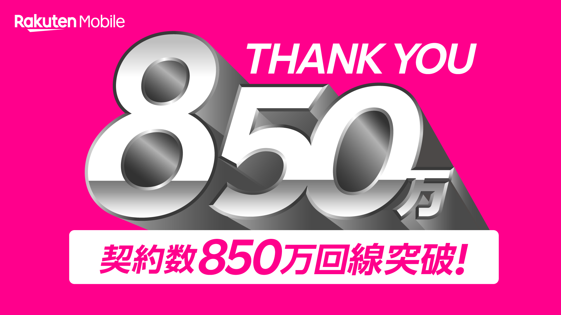 楽天モバイル、850万回線突破